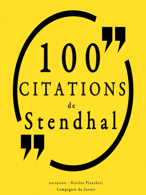 Title details for 100 citations de Stendhal by Stendhal - Wait list